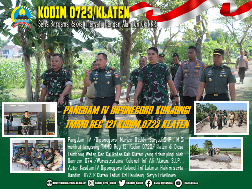 Pangdam IV Diponegoro Tinjau TMMD Reg 121 Kodim 0723 Klaten