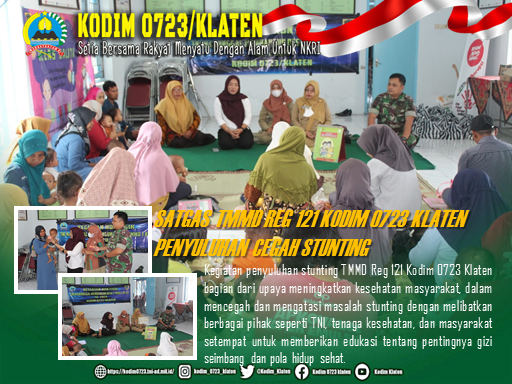 Tak Ingin Ada Stunting Satgas TMMD Kodim Klaten Gandeng Puskesmas Lakukan Penyuluhan