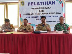 Babinsa Kodim Klaten Hadiri Pelatihan Kesiapsiagaan Tanggap Bencana Linmas Desa Kuncen