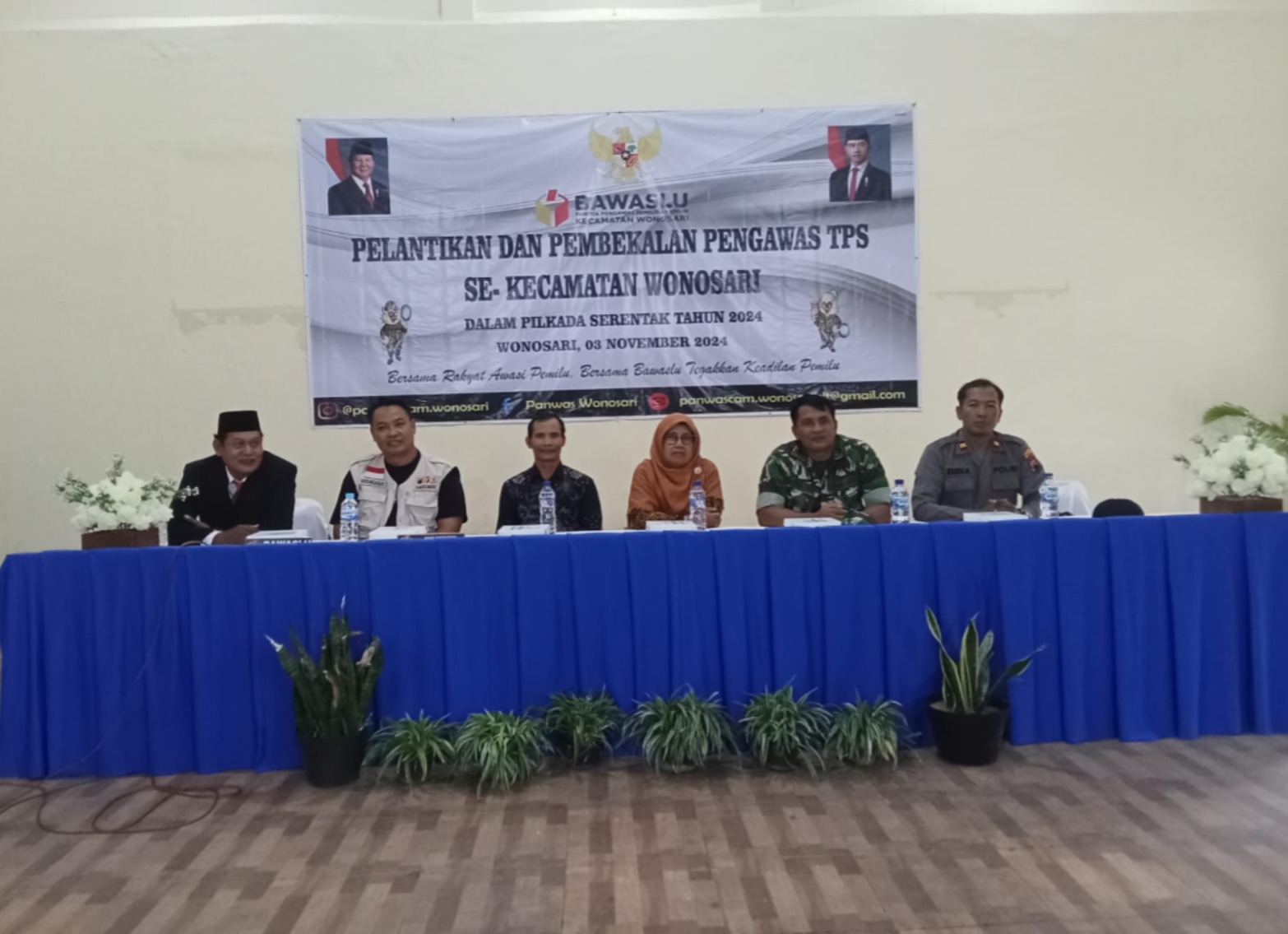 Bati Tuud Koramil Wonosari Hadiri Pelantikan Pengawas TPS Se-Kecamatan Wonosari