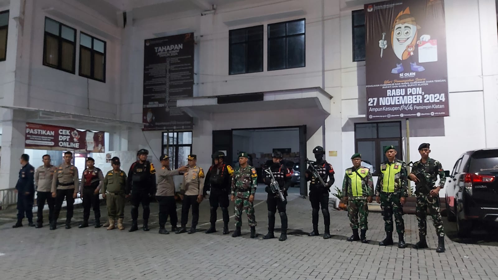 Amankan Jelang Pilkada, Kodim 0723 Klaten, Polres Klaten dan Satpol PP Lakukan Patroli Gabungan