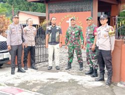 Sinergi TNI-Polri Berikan Rasa Aman Umat Kristiani Lakukan Ibadah Natal Di Kecamatan Wonosari Klaten