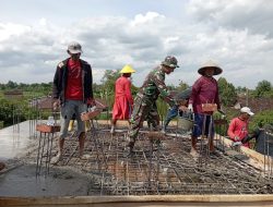 Babinsa Koramil Cawas Kodim Klaten Karya Bakti Pengecoran Menara Masjid Jami Nurul Ihsan Karangasem