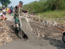 Program TMMD Sengkuyung Tahap I TA 2025 Desa Krakitan Bayat Klaten Mulai Betonisasi