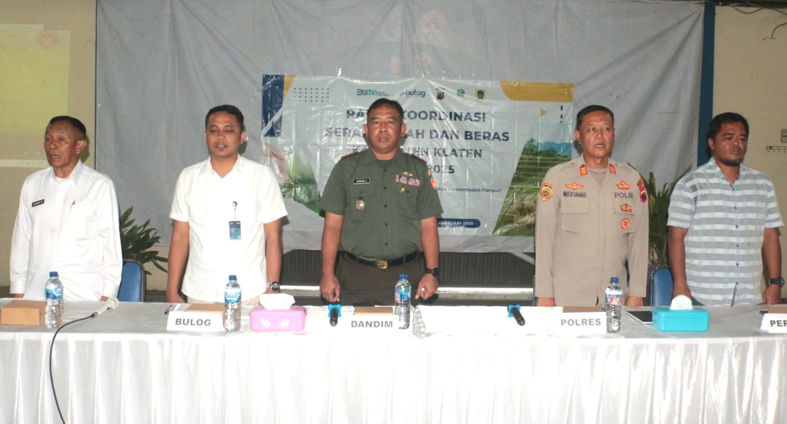 Dandim Klaten Hadiri Rapat Koordinasi Serap Gabah Dan Beras Kabupaten Klaten