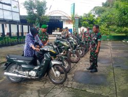 Pastikan Kondisi Baik, Danramil 12 Manisrenggo Cek Kendaraan Dinas Dan Kelengkapan Surat Kendaraan