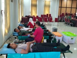 Wujud Nyata Kepedulian Sosial, Koramil 20/Cawas Ikuti Donor Darah