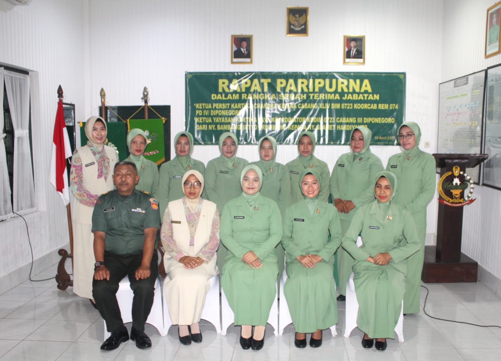 Rapat Paripurna Serah Terima Jabatan Ketua Persit KCK Cabang XLIV Dim 0723 Klaten Dan Ketua Yayasan Kartika Jaya Berlangsung Khidmat