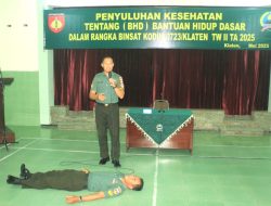 Kodim 0723/Klaten Gelar Penyuluhan Kesehatan Tentang Bantuan Hidup Dasar (BHD)