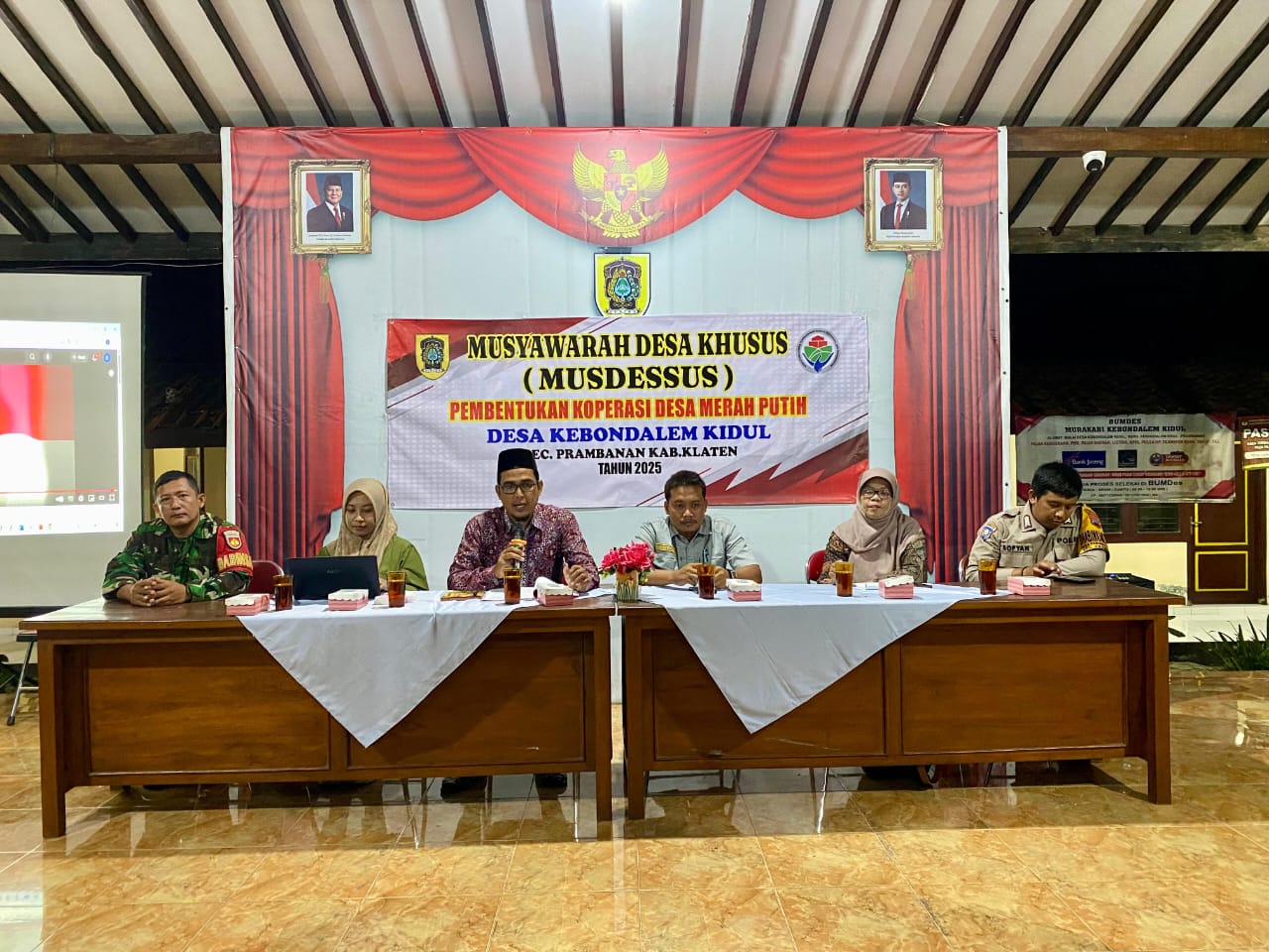 Babinsa Koramil 09/Prambanan Hadiri Musdessus Pembentukan Koperasi Desa Merah Putih Tahun 2025 Desa Kebondalem Kidul Klaten