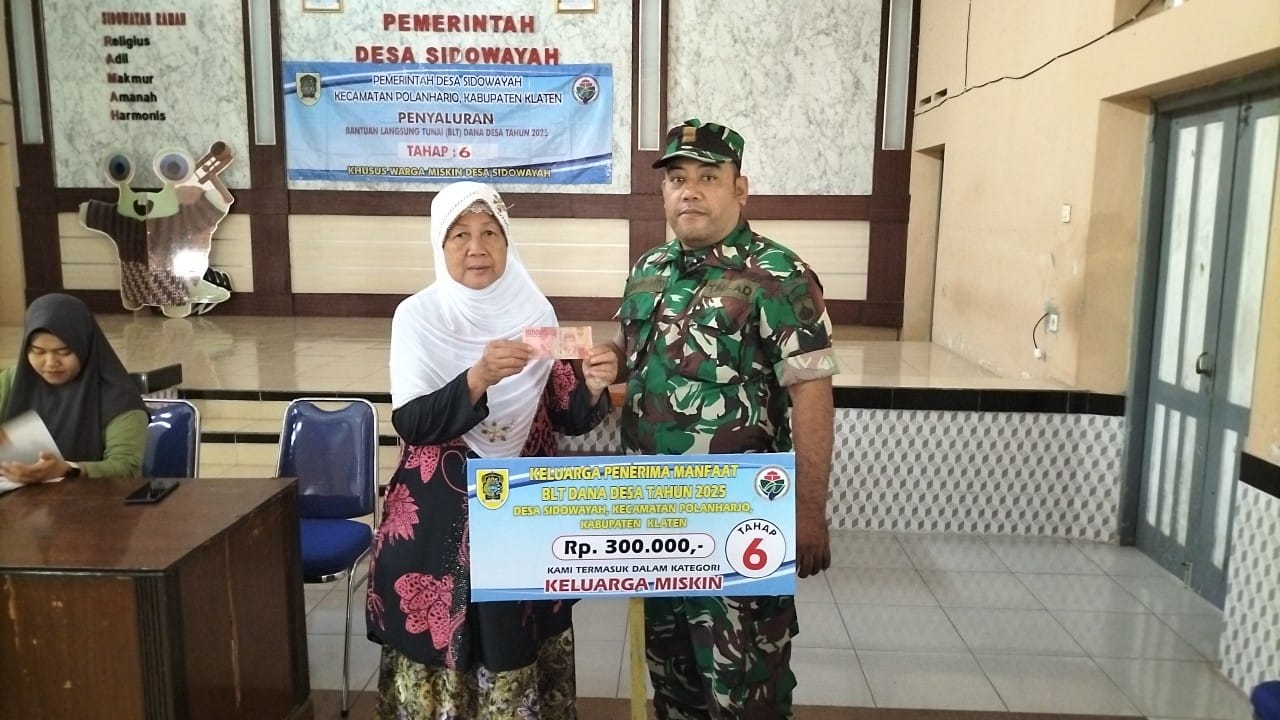 Penyaluran BLT Dana Desa Tahap VI Tahun 2025 Desa Sidowayah Klaten Berjalan Lancar