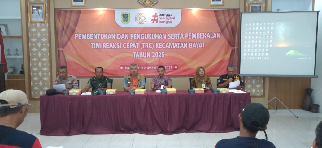 Danramil 18/Bayat Hadiri Pengukuhan TRC Kecamatan Bayat, Perkuat Kolaborasi Dalam Penanggulangan Bencana