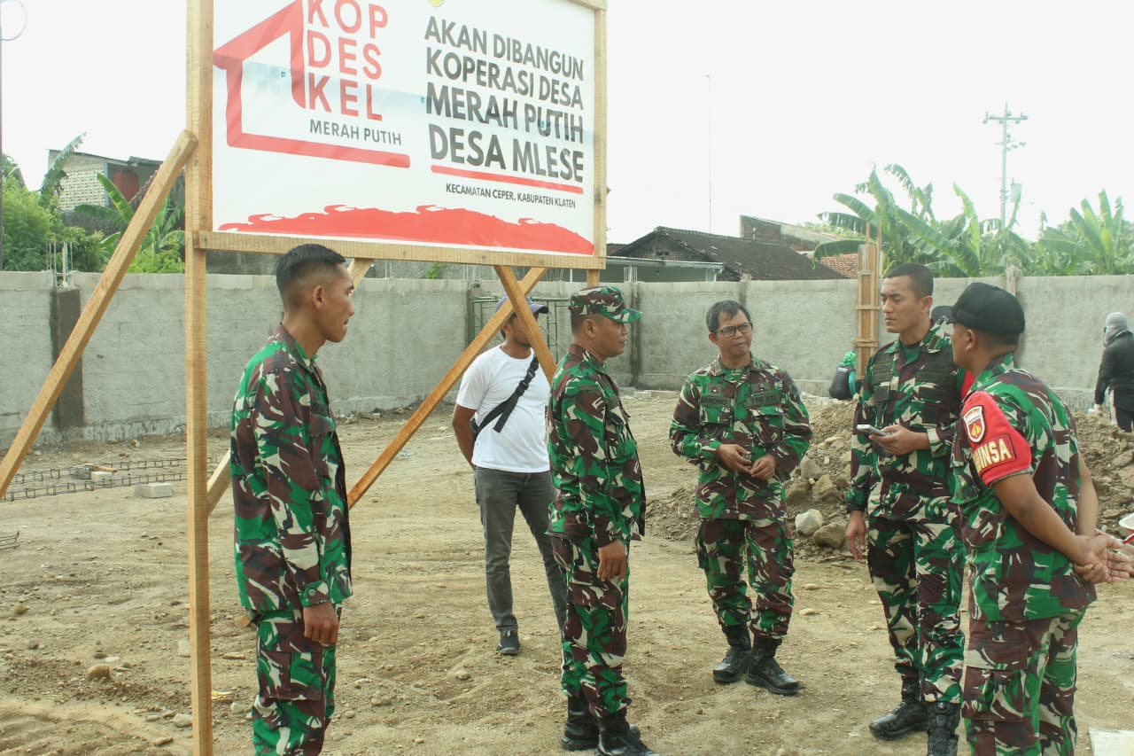 Dandim 0723/Klaten Tinjau Progres Pembangunan KDKMP Di Wilayah Kabupaten Klaten