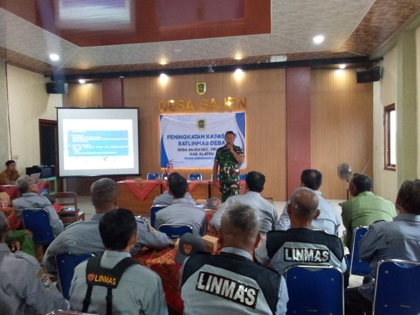 Tingkatkan Kapasitas Linmas, Koramil 19/Trucuk Hadiri Peningkatan Satlinmas Desa Sajen Klaten