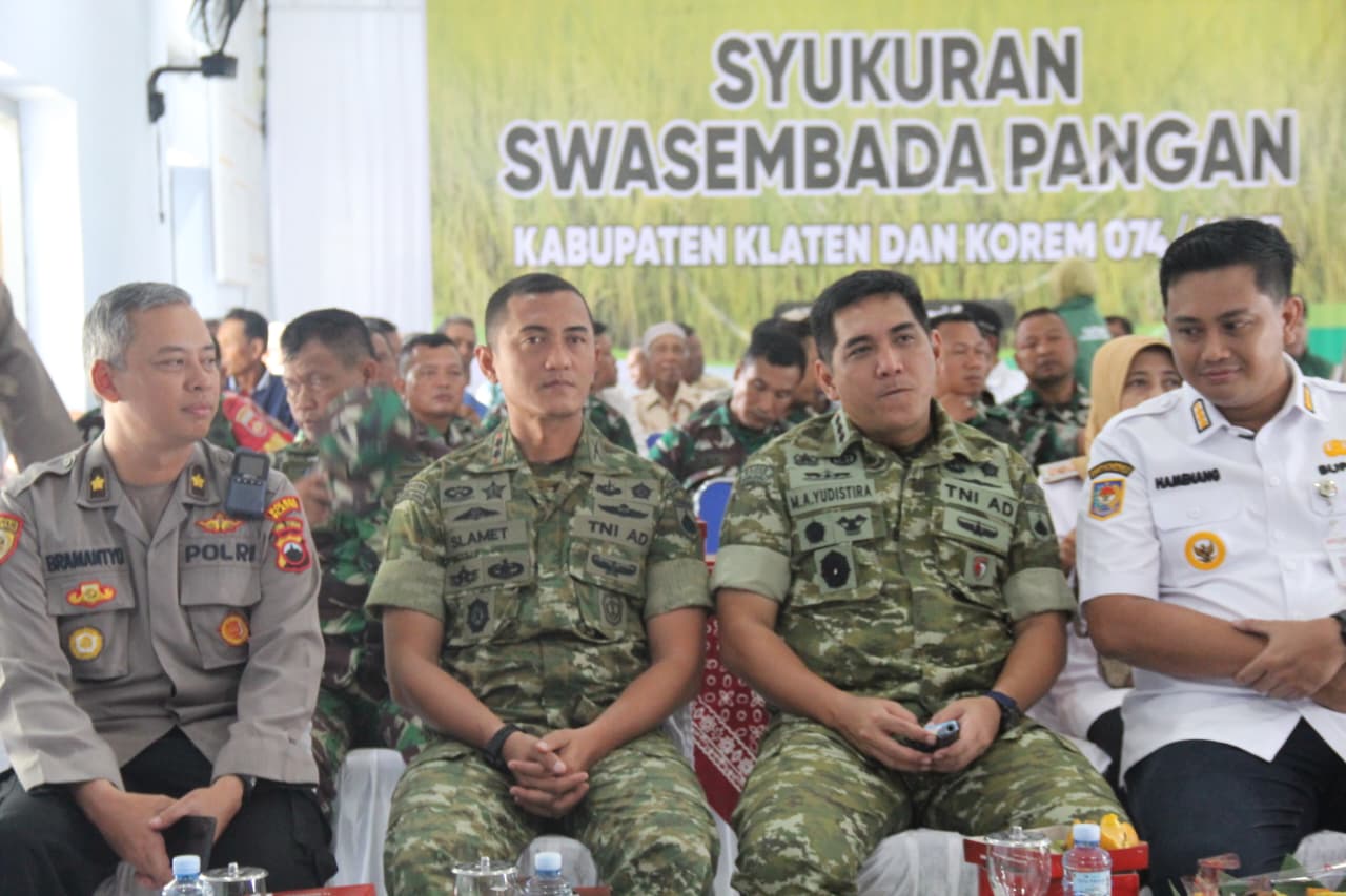 Dandim 0723/Klaten Ikuti Zoom Meeting Panen Raya Dan Pengumuman Swasembada Pangan Bersama Presiden RI