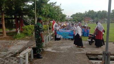 Babinsa Koramil 20/Cawas Amankan Pawai RA/BA Se-Kecamatan Cawas Sambut Ramadhan 1447 H
