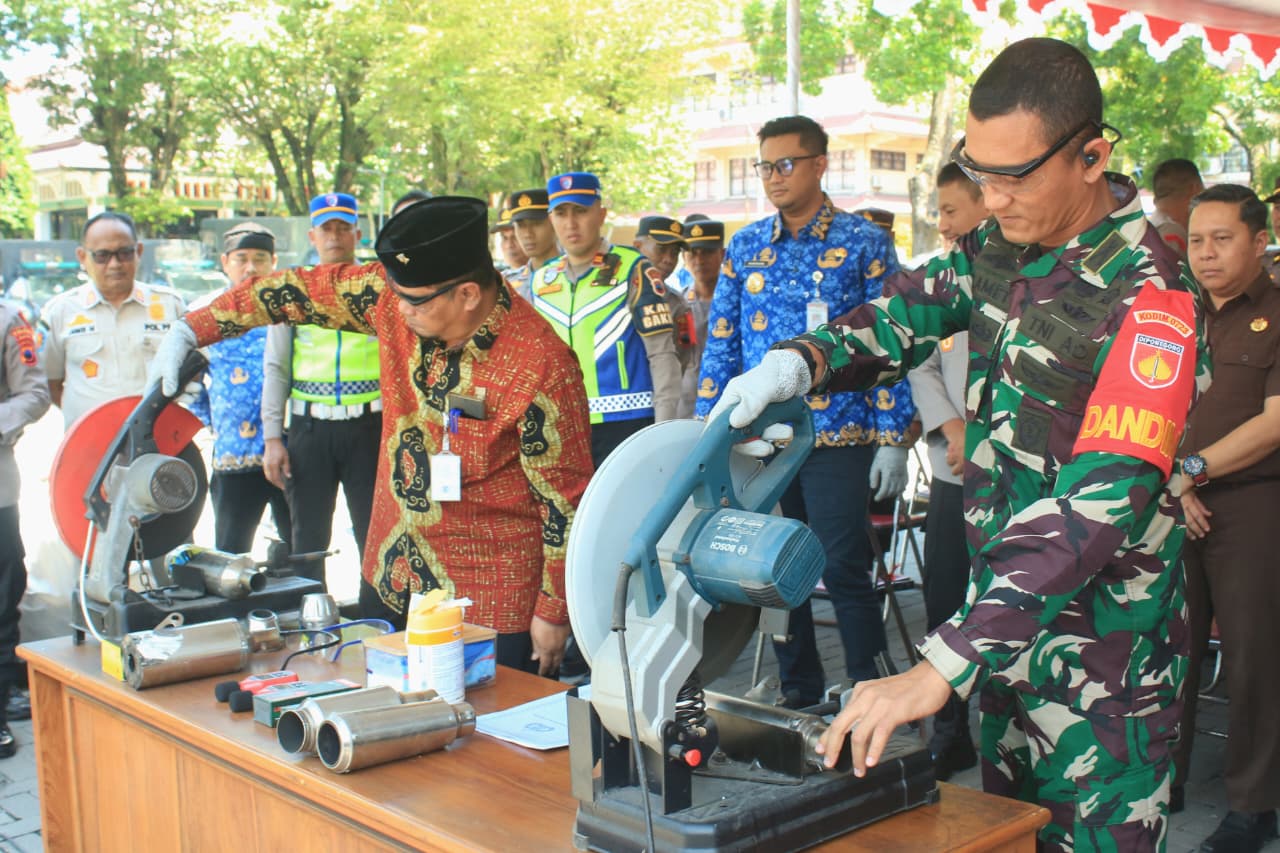 Forkopimda Klaten Musnahkan Miras Dan Knalpot Bising, Wujud Nyata Komitmen Jaga Kamtibmas