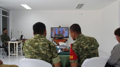 Danrem 074/Wrt Ikuti Vicon Bersama Wakil Panglima TNI Evaluasi Progres Pembangunan KDKMP