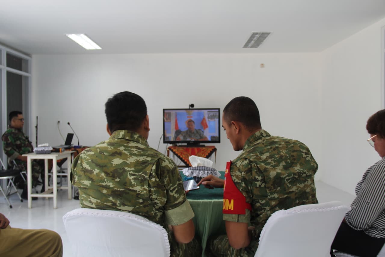 Danrem 074/Wrt Ikuti Vicon Bersama Wakil Panglima TNI Evaluasi Progres Pembangunan KDKMP