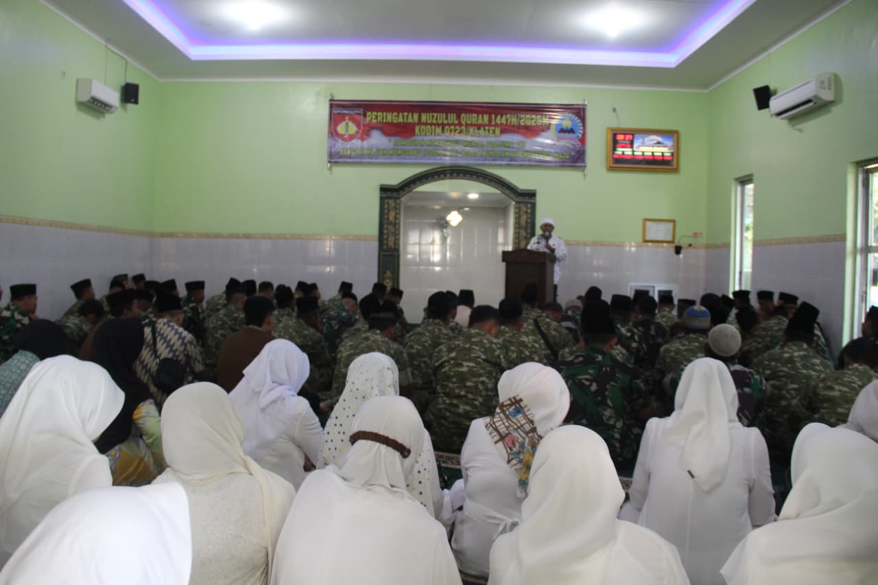 Kodim 0723/Klaten Gelar Peringatan Nuzulul Qur’an Ramadhan 1447 H Di Masjid Al Mujahidin