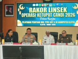 Rakor Linsek Operasi Ketupat 2026 Pengamanan Idul Fitri 1447 H Di Kabupaten Klaten Digelar
