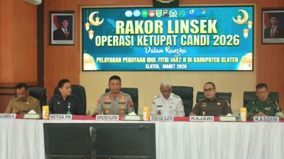 Rakor Linsek Operasi Ketupat 2026 Pengamanan Idul Fitri 1447 H Di Kabupaten Klaten Digelar