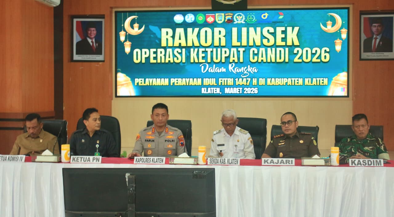 Rakor Linsek Operasi Ketupat 2026 Pengamanan Idul Fitri 1447 H Di Kabupaten Klaten Digelar