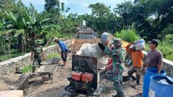 Warga Dan TNI Warnai Pengecoran Anchor Block Jembatan Garuda Di Karangpakel Klaten