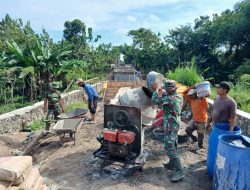 Warga Dan TNI Warnai Pengecoran Anchor Block Jembatan Garuda Di Karangpakel Klaten