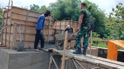 Danramil Trucuk: Pembangunan Jembatan Garuda Terus Berlanjut Hingga Siap Digunakan
