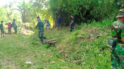 Karya Bakti Koramil Cawas Bersama Warga, Dukung Pembangunan Jembatan Garuda di Desa Burikan
