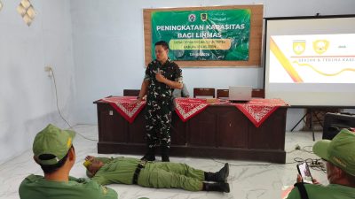 Babinsa Ceper Latih Linmas Tingkatkan Kesiapsiagaan Dan Keterampilan Dasar