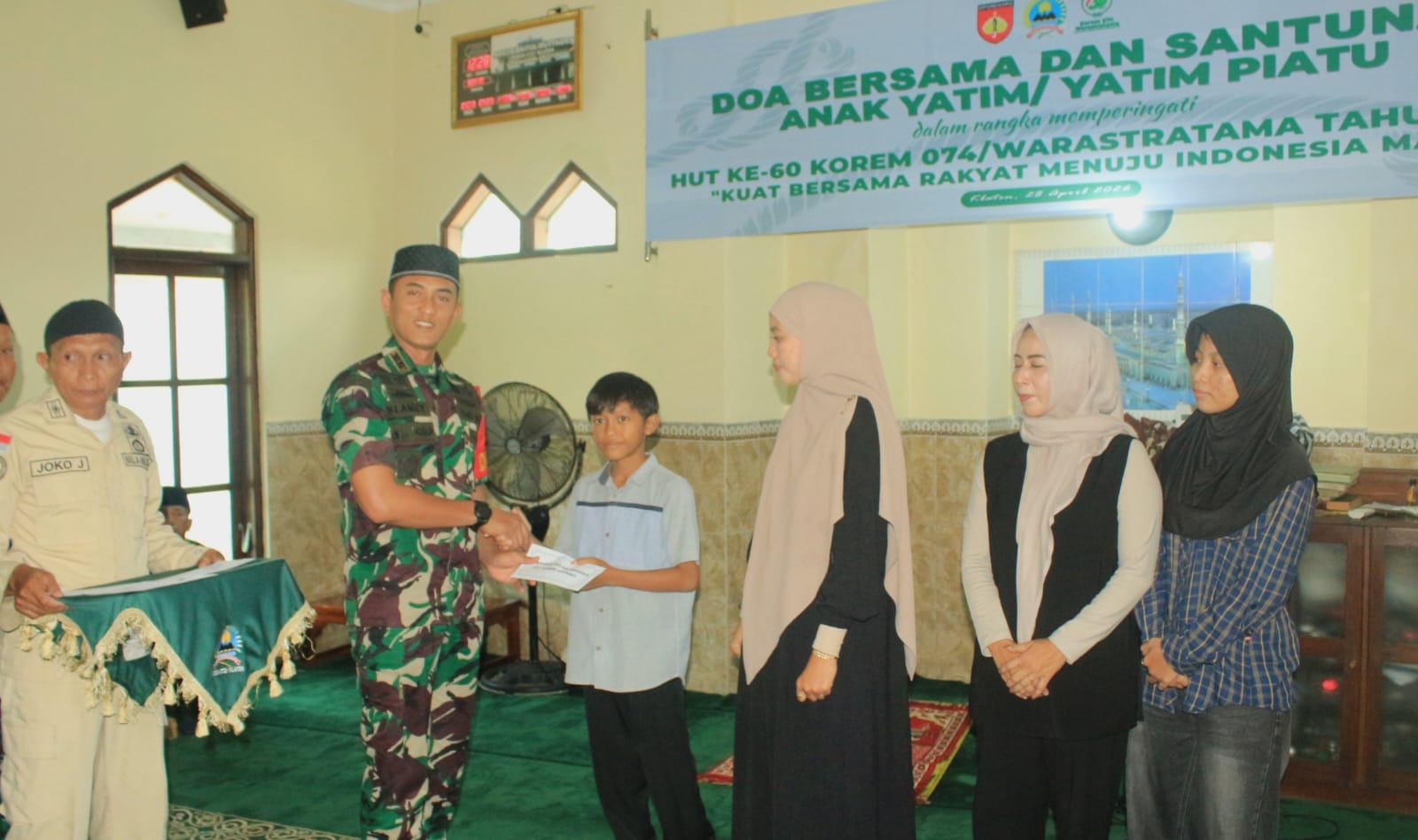 Peringati HUT Ke-60 Korem 074/Warastratama, Kodim 0723/Klaten Gelar Doa Bersama Dan Santunan Anak Yatim Piatu