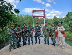 Sinergi TNI Dalam Pembangunan Wilayah, Dandenzibang Surakarta Tinjau Jembatan Garuda