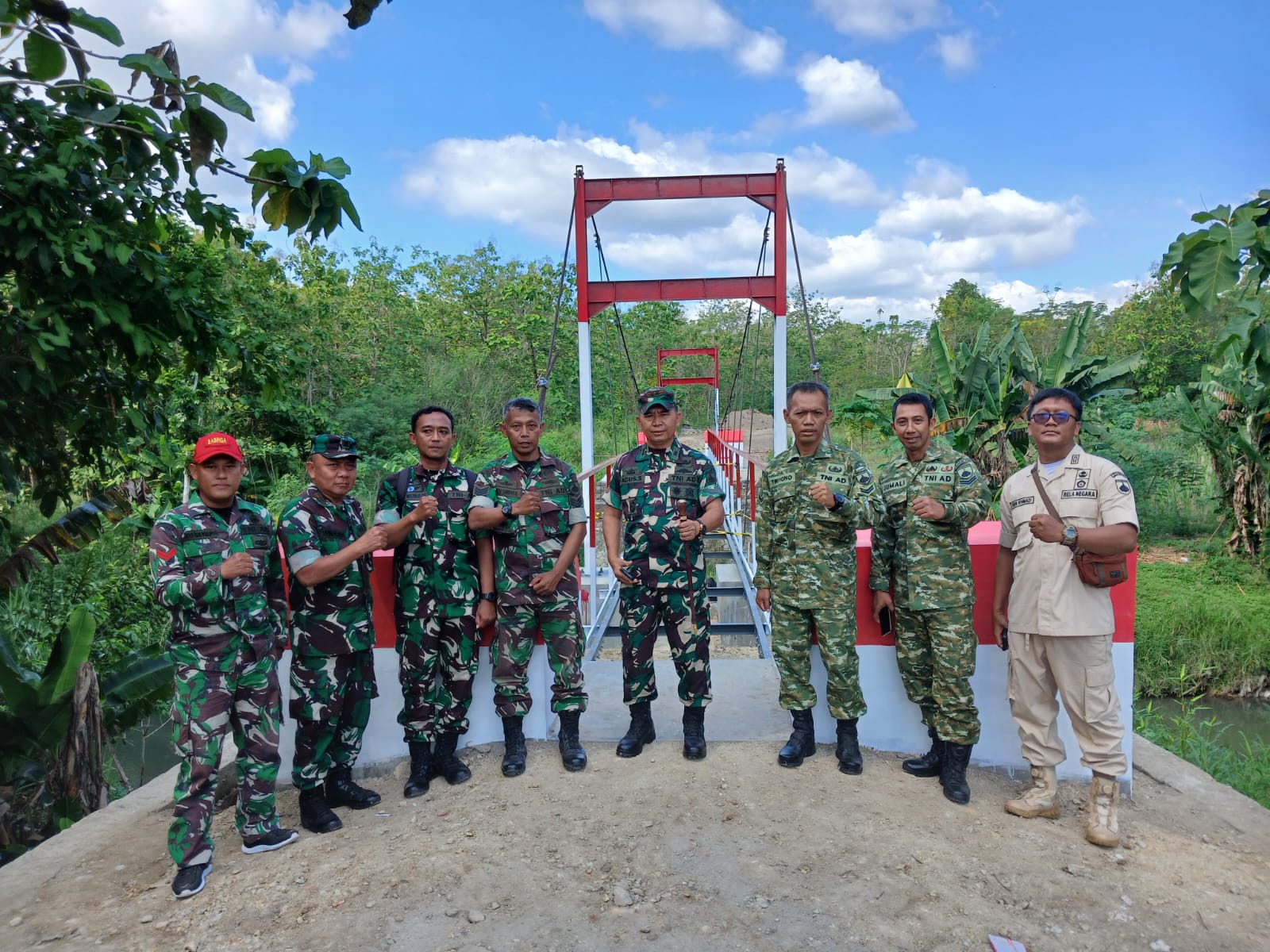 Sinergi TNI Dalam Pembangunan Wilayah, Dandenzibang Surakarta Tinjau Jembatan Garuda