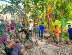 Sinergi TNI Dan Warga, Pembangunan Talud Akses Jembatan Garuda Di Burikan Terus Dikebut
