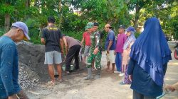 Babinsa Dan Warga Desa Burikan Kompak Bangun Akses Jalan Jembatan Garuda