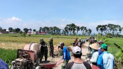 Gotong Royong TNI-Rakyat Warnai Pengecoran Jalan TMMD Di Desa Solodiran