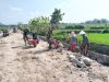 Pembangunan Talud Di Dukuh Gondangan, Babinsa Koramil 11/Karangnongko Laksanakan Karya Bakti Bersama Warga