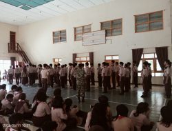 Koramil 01/Kota Klaten Berikan Pembinaan PBB Dan Wasbang Di SMK Kristen 1 Klaten