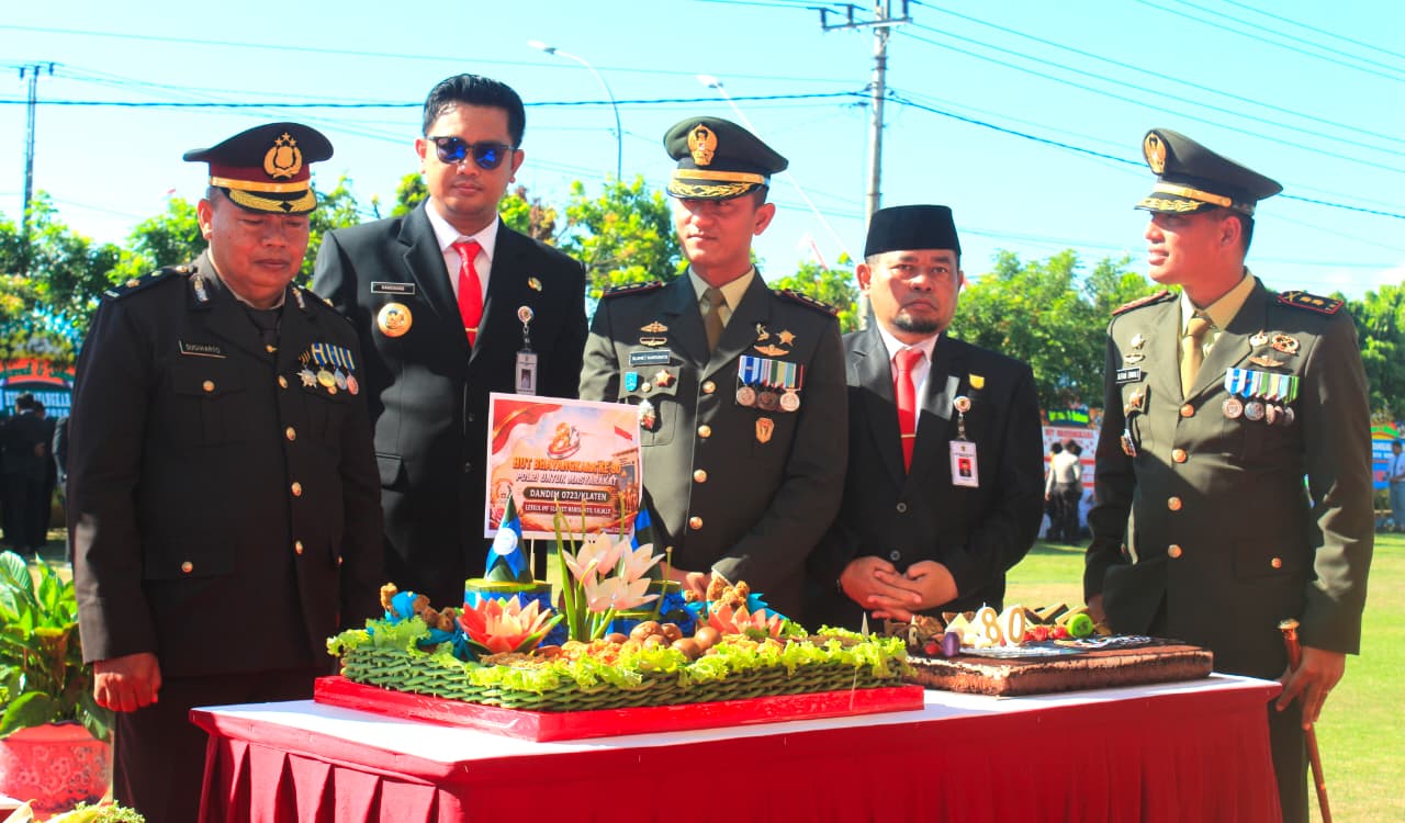 Dandim 0723/Klaten Hadiri Upacara HUT Bhayangkara Ke-80, Perkuat Sinergi TNI–Polri