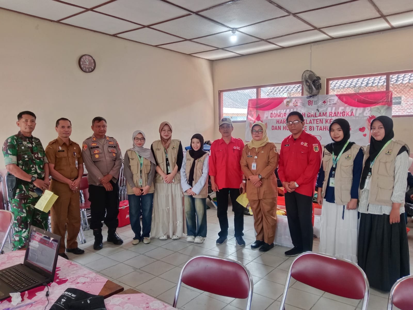 Koramil 19/Trucuk Ikuti Donor Darah Sambut Hari Jadi Klaten Ke-222 Dan HUT Ke-81 Kemerdekaan RI
