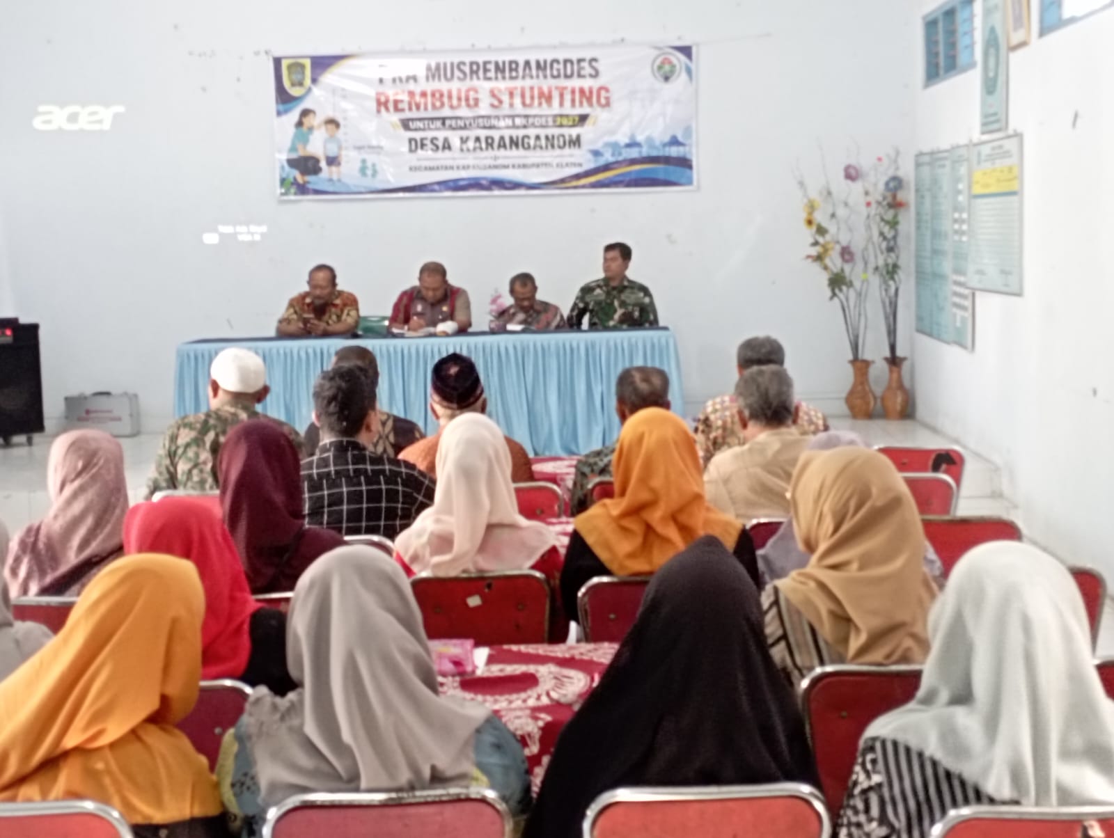 Babinsa Koramil 14/Karanganom Hadiri Pra Musrenbangdes Dan Rembug Stunting Desa Karanganom