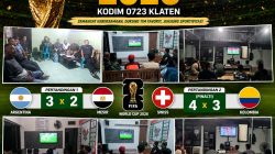 Kodim 0723/Klaten Gelar Nobar Piala Dunia Sepak Bola Gembira Bersama Masyarakat
