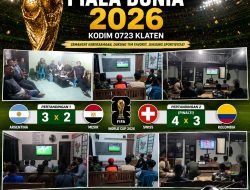 Kodim 0723/Klaten Gelar Nobar Piala Dunia Sepak Bola Gembira Bersama Masyarakat