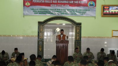 Kodim 0723/Klaten Gelar Pengajian Maulid Nabi Muhammad SAW 1448 H
