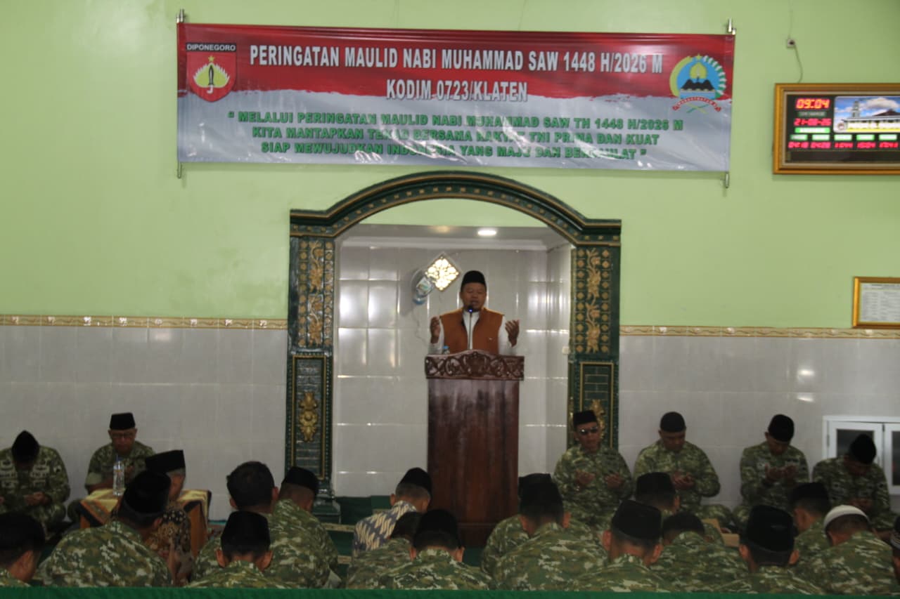 Kodim 0723/Klaten Gelar Pengajian Maulid Nabi Muhammad SAW 1448 H