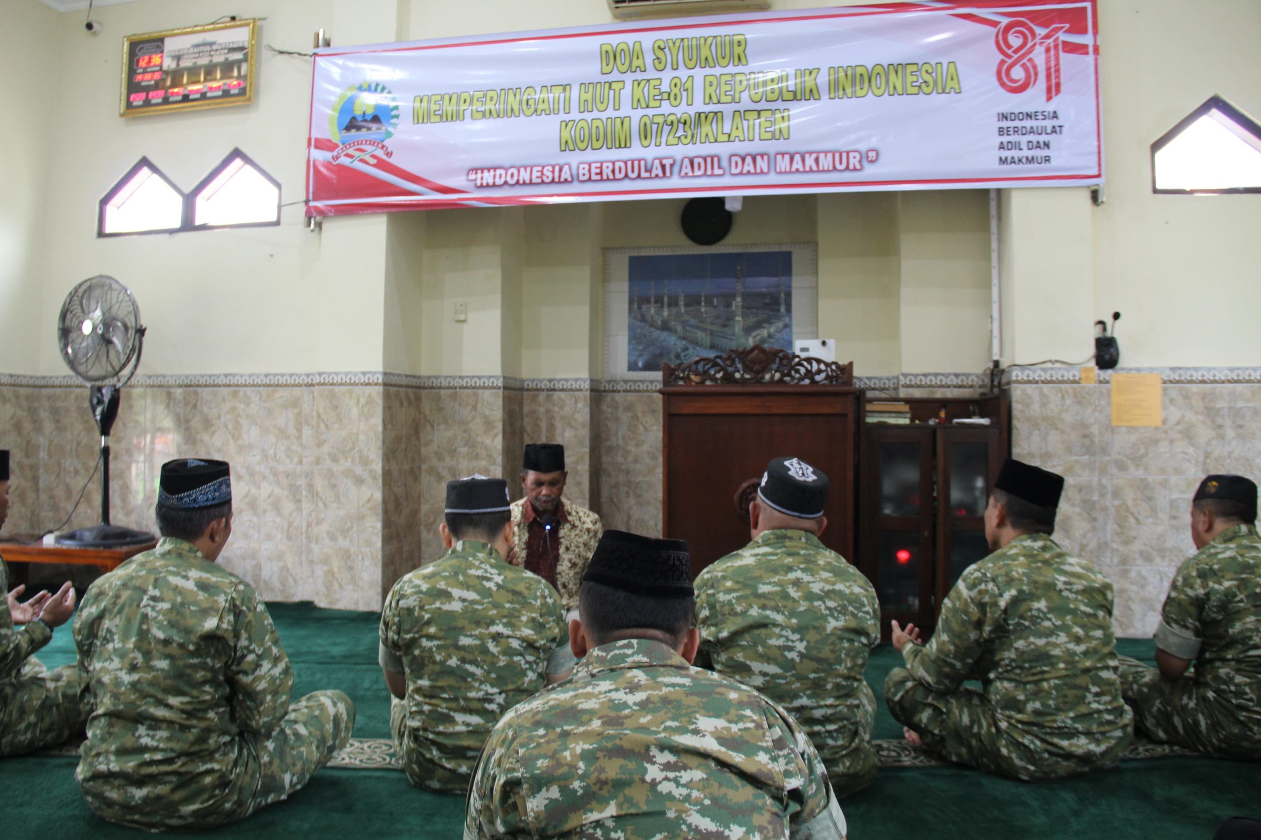 Kodim 0723/Klaten Gelar Doa Syukur HUT ke-81 RI, Untuk Indonesia Berdaulat, Adil dan Makmu
