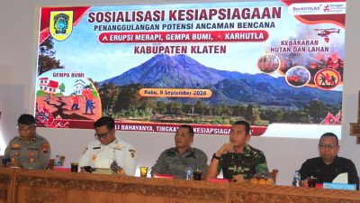Dandim 0723/Klaten Hadiri Sosialisasi Kesiapsiagaan Penanggulangan Bencana Di Klaten