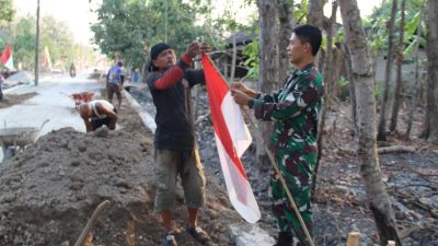 Kodim 0723/Klaten Siapkan Pembukaan TMMD Reguler ke-130, Warga Desa Trucuk Bergotong Royong